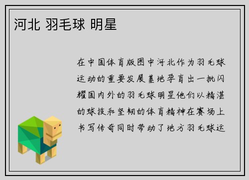 河北 羽毛球 明星