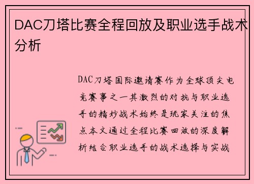 DAC刀塔比赛全程回放及职业选手战术分析